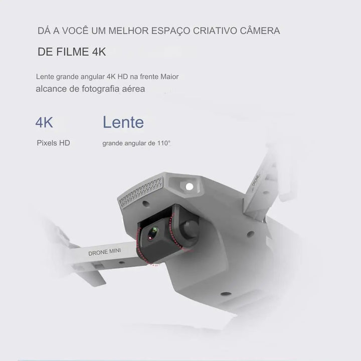 Drone Profissional E88 com Câmera 4K, Modo Headless, 2.4GHz, Alta Qualidade, Voo Estável de 360°